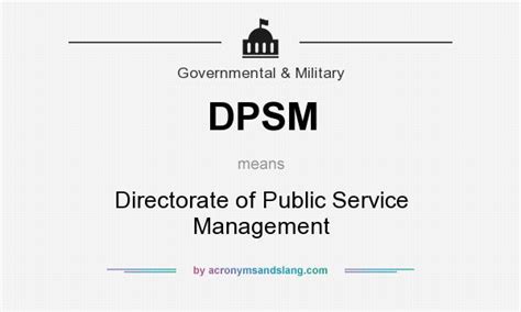 Directorate of Public Service Management (DPSM) .
